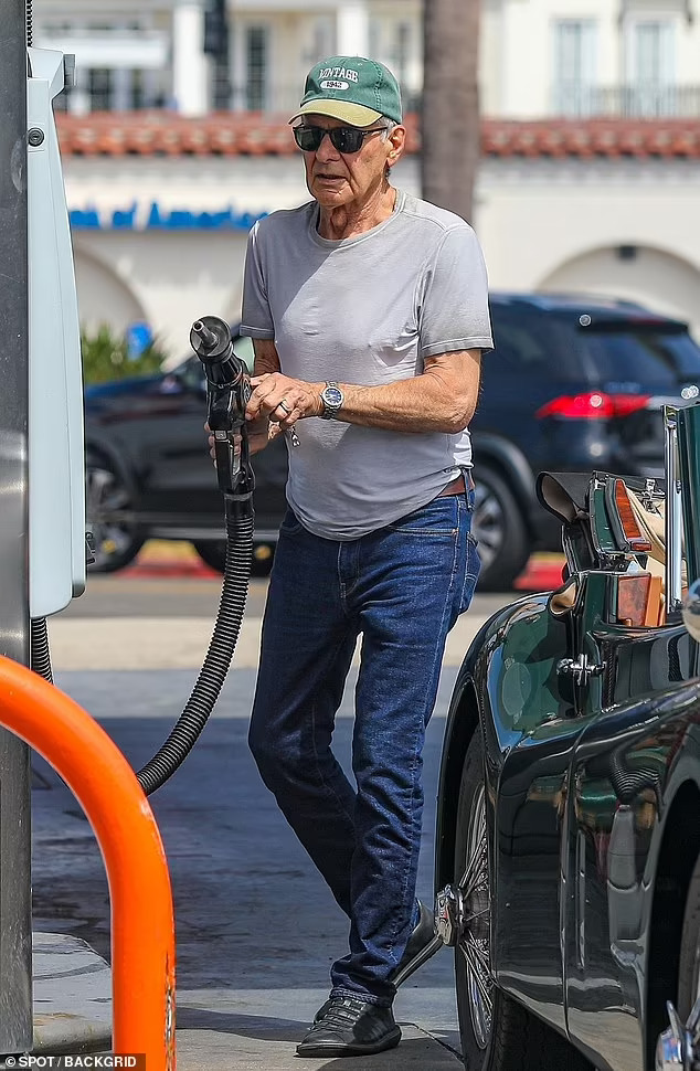 Soon After Celebrating Milestone Th Birthday Harrison Ford Stops To Fuel Up His Classic